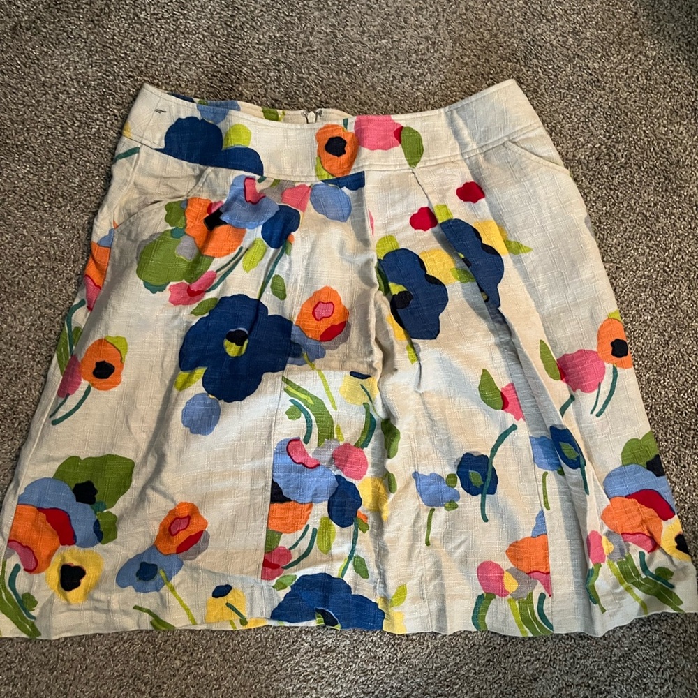 Kim Rogers Multicolor Floral A-Line Skirt